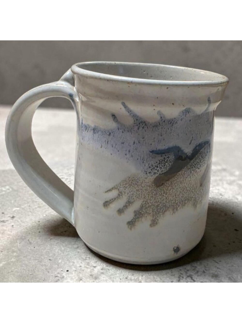 Vintage 1991 Studio Pottery Mug Artist Signed Rusty Hand Thrown OOAK Folk Art